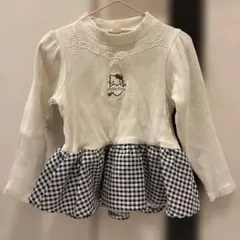 ハローキティ刺繍付き長袖カットソー 100cm