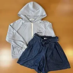 pom ponett フード付きパーカーとショートパンツセット 140cm