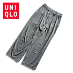 【プチプラ✨】ユニクロ タックワイドパンツ Mサイズ 裾上げ無し
