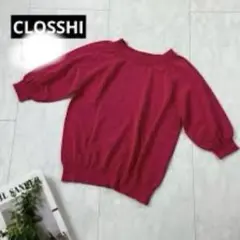 CLOSSHI クルーネック五分丈ニット