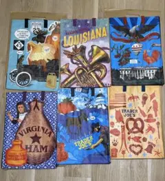 Trader Joe's エコバッグ マルチカラー 6点セット
