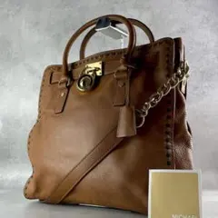 美品✨A4可 マイケルコース 2way ショルダーバッグ レザー 本革 チェーン