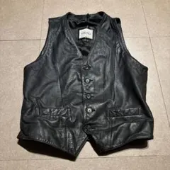 Vario max ベスト　レザー　牛革　黒　ブラック　ビンテージ 90s M