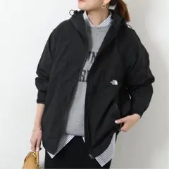 ノース フェイス✨フード付 ナイロン コンパクトジャケット ブラックM はっ水