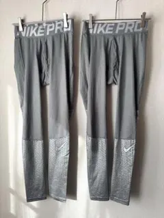 Nike Pro メンズ シルバー グレー タイツ レギンス L 2点セット