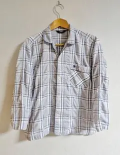 POLO ポロ 開襟チェック ルームウェアシャツ 七分袖相当 M