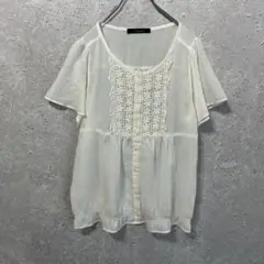 【PAGEBOY】ページボーイ（F）シアーシャツ＊花柄レース＊透け感＊シースルー