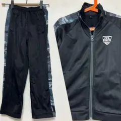 『CCL ATHLETIC 美品』120 ジャージ上下 セット未使用黒 迷彩