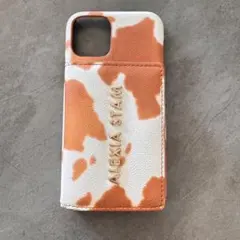 ALEXIA STAM iPhoneケース カウ柄 手帳型