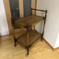 未使用保管品　折りたたみ式 お茶のみワゴン　アンティーク　レトロ　昭和 アンティーク ワゴン 3段 ホワイト｜セブンショップ