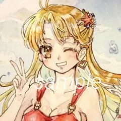 アナログイラスト　手描き　オリジナル　創作　透明水彩　一点物　ポストカード