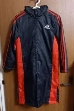 adidas ベンチコート 黒/赤 フリース内側