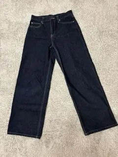 UNIQLO JEANS ブルーワイドレッグデニムパンツ