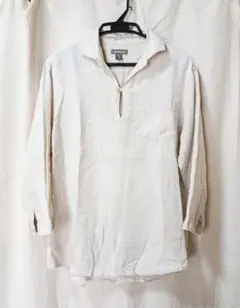 美品 EddieBauer 7分袖リネンシャツ 春夏 エディーバウアー