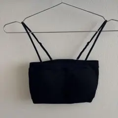 GU ブラックリブ編みブラトップ M カップ付き