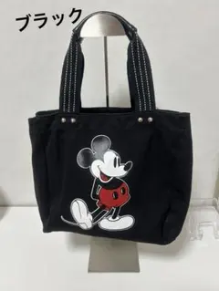 ミッキーマウス キャンバストートバッグ 黒のサムネイル