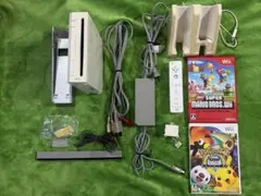 動作確認済　Nintendo Wii 本体　白　リモコン　ソフト　置くだけ充電付