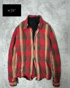 wjk/2フックライトフランネルシャツ皴加工/ワイヤー定価約35000円/日本製のサムネイル
