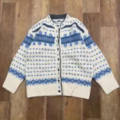 【美品 定価6,800円】アンティローザホリデー ノルディック柄カーディガン