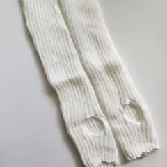 【トレンカ☆レッグウォーマー】ホワイト あたたか 冷え対策 防寒　白
