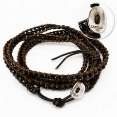 CHAN LUU チャンルー 5連 ラップブレスレット ボルドー スカル レザー 