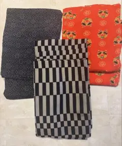 着物　アンサンブル　3点セット　古着　リメイク　お稽古着　まとめ