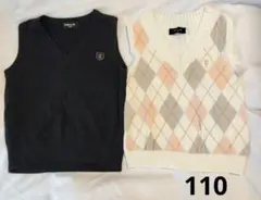 COMME CA ISM ベスト 110A ネイビー・アーガイル