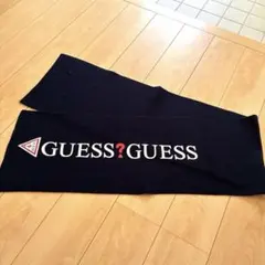 GUESS マフラー ロゴ入り ネイビー