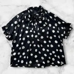 美品✨PINKO ピンコ シアーボウタイブラウス 水玉 ドット 袖フリル 38のサムネイル
