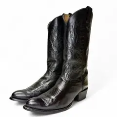 TONY LAMAブラックレザーウエスタンブーツ :29cm ❗️使用感あり USA製 Tony Lama トニーラマ ウエスタンブーツ 黒 10.5D 28.5cm