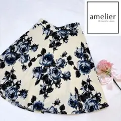 amelier フラワープリント フレアスカート
