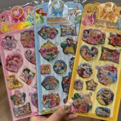 （バラ売り可能）ディズニープリンセスシール ウォーター3Dシール3枚セット