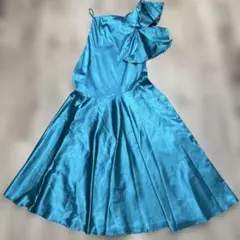 BLUE HEAVEN COMPANY ターコイズ フリル付きサテンドレス