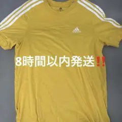 adidas イエロー Tシャツ 3本ライン