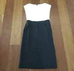 トゥモローランドコレクション　リネン混　バイカラー　ワンピース