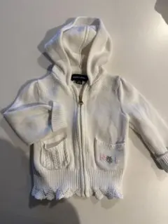 ラルフローレン 12M ニットパーカー ホワイト 刺繍 フリル 80 女の子