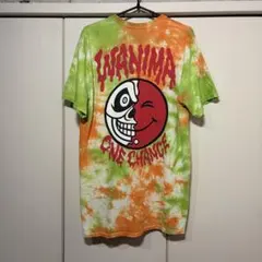 【リメイク】Mサイズ WANIMA 黄緑オレンジ タイダイ 半袖Tシャツ