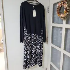 大きいサイズ重ね着風ワンピース