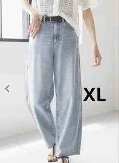 GLOBAL WORK☆GOODデニムバギーパンツ　ライトブルーデニム　XL