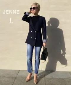 新品 JENNE ウォッシュストレッチデニム L 美脚 ストレッチデニムパンツ