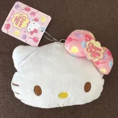 タグ付き新品チュッパチャプス ハローキティ ぬいぐるみ リール付き パスケース