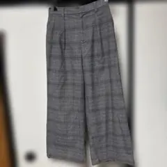 LOWRYSFARMグレーチェックワイドパンツ.L