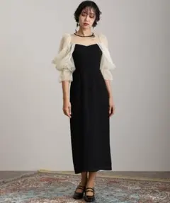 PourVous チュールオフショルダードレス