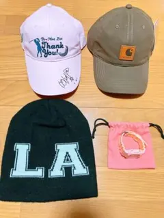 【美品】スポーツ　キャップ帽2着　黒色ニット帽　ベビーG まとめ売り
