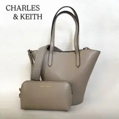 ⭐︎美品【CHARLES & KEITH】シアナ トートバッグ トープ バケツ型