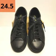 【極美品】【定価15400円】コンバース レザースニーカーブラック 24.5cm