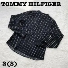 【美品⭐︎希少性】トミーヒルフィガー　ドット柄ブラウス　ネイビー　Ｓ　清楚系