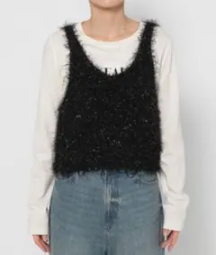 LOWRYSFARM ニットベスト ラメ