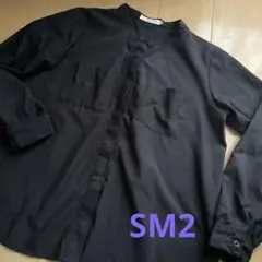 サマンサモスモス　SM2 長袖シャツ　ネイビー 無地　Mのサムネイル
