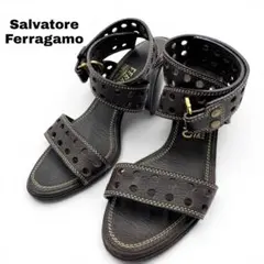 Ferragamo クロスストラップサンダル ダークブラウン 23.5cmのサムネイル